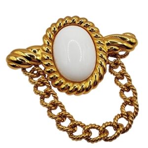 Vintage Monet Bar Chain Brooch 80's Madonna Pop